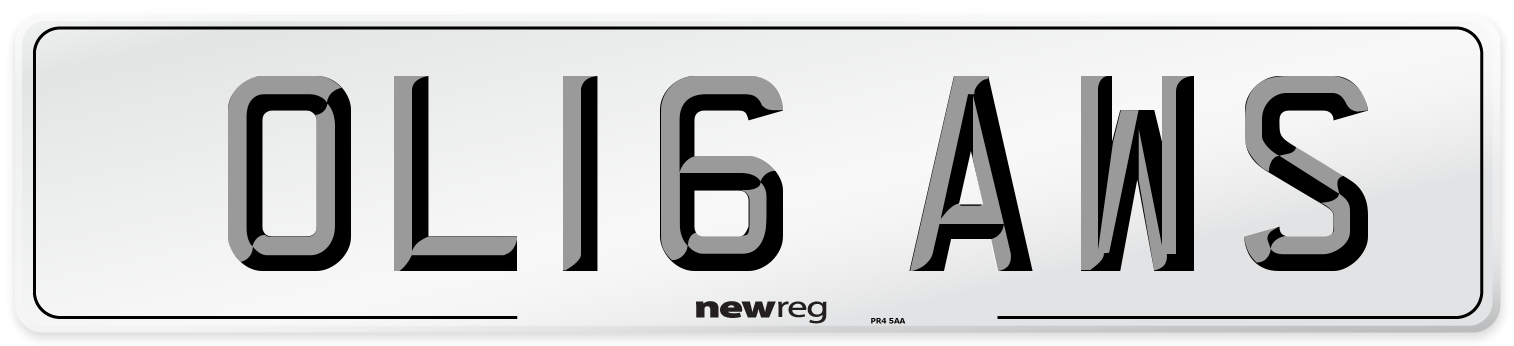 OL16 AWS Number Plate from New Reg